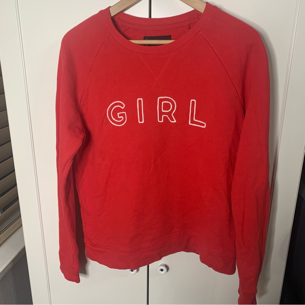 Lucky Brand Embroidered GIRL Crewneck Sweatshirt